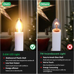 6-Pack Dusk to Dawn Electric Christmas Window Candle Lights with Shatterproof Plastic LED Bulbs, Plug-in Corded Window Candle Lamps, Auto On/Off Light Sensor, 6 Suction Cups Included, Warm White