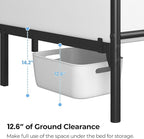 Yaheetech Queen Size Metal Platform Bed Frame with Simple Headboard and Footboard, Mattress Foundation for Under Bed Storage, Steel Slat Support, No Box Spring Needed, Easy Assembly, Black