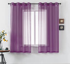 DUALIFE Purple Curtains 72 Inch Length for Girls Bedroom Set of 2 Panels Grommet Window Semi Voile Drapes Purple Sheer Curtains for Living Room Kids Decor Dark Royal Purple 52x72 Long