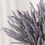Artificial Lavender Flowers with Vase,Fake Lavender Plant Artificial in Metal Vase for Kitchen Counter Rustic Farmhouse Decor (Faith,Purple)