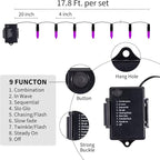 Christamas Decorations Purple String Lights Battery Operated 17.8 Feet 50 LED 2 Pack Waterproof Mini Fairy Lights with 8 Lighting Modes for Outdoor Indoor Use, Xmas Halloween Tree Holiday Party Patio