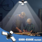 LED Garage Lights 2 Pack -80W, 8000LM 6500K Led Shop Light with 3 Deformable Panels, Basement Barn Light Garage Ceiling Lights, E26 for Garage, Warehouse, Shop, Basement