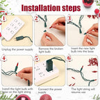 Mudder 200 Count 2.5V Christmas 50/100/150/200 Count Mini Incandescent Wire String Lights Replacement Bulbs Indoor/Outdoor Christmas Lights Decorations for Home Xmas Tree(Red)