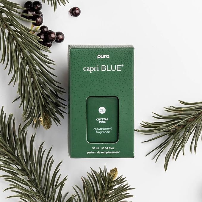 Capri Blue Pura Smart Home Plug-in Diffuser Refills – Includes 2 Capri Blue Pura Refills for Plug In Diffusers for Home - Long Lasting Luxury Scents - Crystal Pine (Pack of 2)