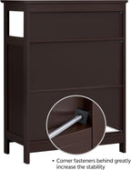 Yaheetech Bathroom Floor Storage Cabinet, Wooden Free Standing Storage Organizer with 2 Doors & Adjustable Shelf for Living Room, Hallway, Espresso