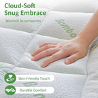 Bioeartha Cooling Mattress Topper Full – Extra Soft Pillow Top Mattress Pad, Breathable Viscose Made from Bamboo Mattress Protector for Back Pain Relief, Deep Pocket Cover Fits 8–21 Inch