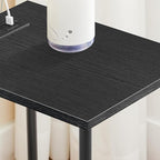 HOOBRO Side Table with Charging Station, Set of 2 End Tables with USB Port and Outlets, Nightstand with 2-Layer Storage Shelves for Small Spaces, Living Room, Bedroom, Black BK09UBZP201