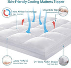 CHOKIT Twin XL Mattress Topper, College Dorm Extra Thick Pillow Top Mattress Pad for Back Pain Relief, Cooling Bed Topper Mattress Cover with 8-21 Inch Deep Pocket