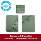 Mellanni Twin Sheets Set - 3 PC Iconic Collection Bedding - Hotel Luxury, Extra Soft, Cooling Bed Sheets - Wrinkle, Fade, Stain Resistant (Twin, Sage)