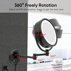 GURUN 8.5 Inch Magnifying Makeup Mirror with 3 Tones Dimmable LED Lights Double Sided Touch Control Vanity Mirror for Bathroom with 10X Magnification M1809DO-T (Oil-Rubbed Bronze/10X)