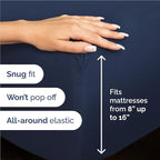 Full 6 Piece Sheet Set - Comfy Breathable & Cooling - Ultra-Soft Hotel Luxury Bedding Set with 8-16 Inch Deep Pockets - 1 Flat & 1 Fitted Sheet & 4 Pillowcases - Wrinkle Free & Easy Care - Navy Blue