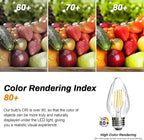 BRIMAX F15 4W Led Porch Light Bulbs Outdoor, Equivalent 40W Incandescent Bulb, E26 Medium Base Dimmable 2700K Warm White Flame Wrinkle Glass, LED Post Bulbs for Ceiling Fan and Lantern Lamp, 4Pack