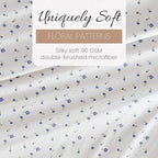 Linen Market Double-Brushed Patterned Microfiber King Sheet Set 4 Piece – Oeko-TEX Certified Ultra Soft & Wrinkle-Free - 16" Deep Pocket Sheets - Easy Care King Size - Soft Floral Light Blue