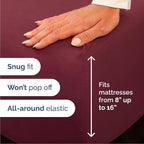 Queen Size 4 Piece Sheet Set - Comfy Breathable & Cooling Bed Sheets Set - Hotel Luxury Bedding for Women, Men, Kids, Teens, Boys & Girls - Deep Pockets, Ultra-Soft, Wrinkle Free - Oeko-Tex - Burgundy