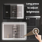 40"X28" LED Bathroom Mirror with Front Lights and Backlit, Anti-Fog, Dimmable, Shatter-Proof Tempered Glass, Lighted Bathroom Vanity Mirror for Wall with 3 Colors, Memory Function