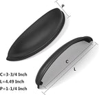 khtumeware 5 Pack 3" Drawer Pulls Matte Black Cabinet Cup Pulls Kitchen Hardware Cabinet Handles Drawer Handles Knobs 3 inch Hole Center