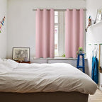 BGment Room Darkening Curtains 45 Inches Long - Grommet Thermal Insulated Drapes Window Treatment Curtains for Bedroom, 2 Panels, 38 x 45 Inch, Baby Pink
