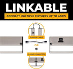 LED Under Cabinet Lighting Hardwired - 3CCT 32 Inch Satin Finish - Undercabinet Lights for Kitchen - Linkable Undercounter Dimmable Plug in Light or Hard Wired - Under Counter Fixture Direct Wire