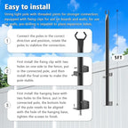 8 Pack 5Ft String Light Poles,Outside String Lights,Outdoor Light Poles,Metal Poles Stand for Patio,Backyard,Deck