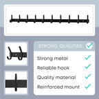 Matte Black Coat Rack Wall Mount – 30 Inch Stainless Steel Hook Rail with 10 Double Coat Hooks – Wall Mounted Entryway Organizer for Coats, Hats, Bags, Towels, Robes, Closet or Bathroom - 2 Pack