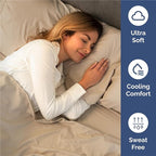 King Sheets Set 6 Piece - Bed Sheets King Size - Soft Hotel Luxury Bedding - Cooling, Comfy & Breathable - 1 Flat & 1 Fitted & 4 Pillowcases with Deep Pockets - Wrinkle Resistant & Fade Free - Cream