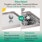 TokeShimi Brushed Nickel Bathroom Mirror,40x30 Large Bathroom Mirror Rectangle,Aluminum Vanity Mirror Bathroom Wall with Tempered Glass,Modern Mirror Framed(Horizontal/Vertical)