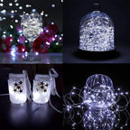 Fairy Lights CR2032 Battery Operated,6.6Ft/2Meter 20 LEDs Micro Silver Wire String Lights for Bedroom Christmas Party Wedding Decoration (Cool White, 6 Pack)