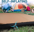 LOSTHORIZON Air & Foam Camping Mattress, Self-Inflating Sleeping Pad, 4.5" Thick, with Pump Sack, Full