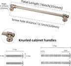 6 Pack 12-3/5 inch(320mm) Brushed Satin Nickel Kitchen Cabinet Handles Knurled Cabinet Pulls Silver Drawer Pulls Kitchen Cabinet Hardware Dresser Handles