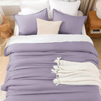 Litanika Grayish Purple Comforter Set Twin/Twin XL Size, 2 Pieces Lightweight Solid Bedding Comforter Set, All Season Fluffy Bed Set (66x90In Comforter & 1 Pillowcase)