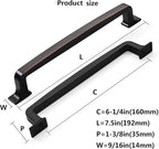 Khtumeware 10 Pack 6-1/4 Inch Oil Rubbed Bronze Cabinet Pulls and Drawer Pulls for Kitchen Cabinets and Cupboards
