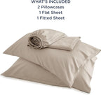 Bedsure Full Size Bed Sheets, Cooling Sheets, Rayon Derived from Bamboo, Breathable & Soft, Deep Pocket Up to 16 Inches, Hotel Luxury Silky Bedding for Hot Sleepers, Simply Taupe