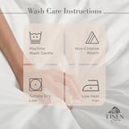 Linen Home 100% Cotton Percale Sheets Queen Size, Sand Shell, Deep Pocket, 4 Pieces Set - 1 Flat, 1 Deep Pocket Fitted Sheet and 2 Pillowcases, Crisp Cool and Strong Bed Linen