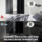 BGment Black Blackout Curtains for Bedroom 63 Inch Length 2 Panels Set, Room Darkening Light Blocking Thermal Insulated Grommet Window Drapes, Each Panel 46 Inch Wide