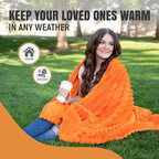 GO Premium Ultra Soft Twin Blanket for Couch - Orange Fleece Blanket for Living Room, Bedroom, Home Decor - Small Couch Blanket for Men, Women (60x80 Inches)