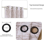 BONZER Mix and Match Curtains - 2 Pieces Branch Print Sheer Curtains and 2 Pieces Blackout Curtains for Bedroom Living Room Grommet Window Drapes, 54x95 Inch/Panel, Taupe, Set of 4 Panels