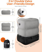 Sunany Inflatable Foot Rest Pillow for Travel, Kids/Adults Airplane Travel Pillow-Adjustable Height Cushions,for Kids to Sleep While Traveling,Suitable for Office, Home and Any Travell (1 Pack)