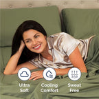 Twin XL 4 Piece Sheet Set - Comfy Breathable & Cooling - Ultra Soft Hotel Luxury Bedding Set w/ 8-16 Inch Deep Pockets - 1 Flat & 1 Fitted Sheet & 2 Pillowcases - Wrinkle Free & Easy Care - Sage Green