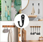Wall Hooks for Hanging, 40 Pack Black Small Coat Hooks with 80 Screws, Heavy Duty Single Prong Wall Hooks for Keys, Cups,Towels,Bag and More