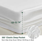 Love's cabin Satin King Sheet Sets - 4 Piece White Silky Sheets King Size Bed Set with Deep Pocket, Luxury Silk Feel King Size Satin Sheet Set (1 Flat Sheet,1 Fitted Sheet,2 Pillow Cases)
