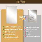TETOTE Brushed Nickel Mirror 22 x 30 Brushed Nickel Metal Framed Bathroom Mirror, Tempered Glass, Modern Farmhouse Wall Mounted Mirror for Decorative(Horizontal/Vertical)