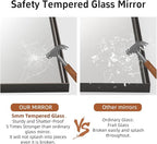 60x30 Inch Black Bathroom Mirrors for Over Sink, Rectangle Framed Mirrors, Vanity Mirror for Bathroom, Anti-Rust, Tempered Glass, Wall-Mounted Large Wall Mirror (Horizontal/Vertical)