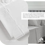 Linen Home 100% Cotton Percale Sheets Twin Size, Silver, Deep Pocket, 3 Pieces Set - 1 Flat, 1 Deep Pocket Fitted Sheet and 1 Pillowcase, Crisp Cool and Strong Bed Linen