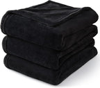 BEDELITE King Size Blanket for Bed, Luxury Plush Cozy Fuzzy Fleece Blanket 108x90 inches, Super Soft Warm Big Lightweight Throw Blanket All Seasons Suitable, Black