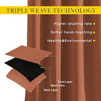 NICETOWN Blackout Room Divider Curtains 118 inches Long, Grommet Thermal Window Treatments Sound Reducing Drapes for Sliding Glass Door, Burnt Orange, W66 x L118, 2 Pieces