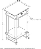 Furinno Turn-N-Tube Tall End Side Night Stand/Bedside Table with Bin Drawer, 1-Pack, Amber Pine/Black/Black