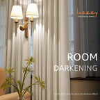Lazzzy Velvet Blackout Curtains Thermal Insulated Room Window Drapes Super Soft Luxury Curtains for Living Room Bedroom Rod Pocket 2 Panels, Beige, 52" W x 72" L