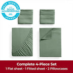 Mellanni Extra Deep California King Sheets - 4 PC Iconic Collection Bedding - Hotel Luxury, Ultra Soft, Cooling Bed Sheets - Wrinkle, Fade, Stain Resistant (Cal King, Sage)