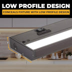 LED Under Cabinet Lighting Hardwired - 3CCT 18 Inch Bronze Finish - Undercabinet Lights for Kitchen - Linkable Undercounter Dimmable Plug in Light or Hard Wired - Under Counter Fixture Direct Wire