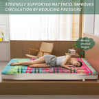 MAXYOYO Full Size Futon Floor Mattress Shikibuton Sleeping Mats for Adults, Floor Futon with High-Density Foam, Portable Mattress for Living Room, Guest Room, Bohemian B